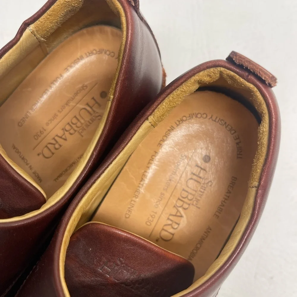 Samuel Hubbard mens leather brown shoes size  10M